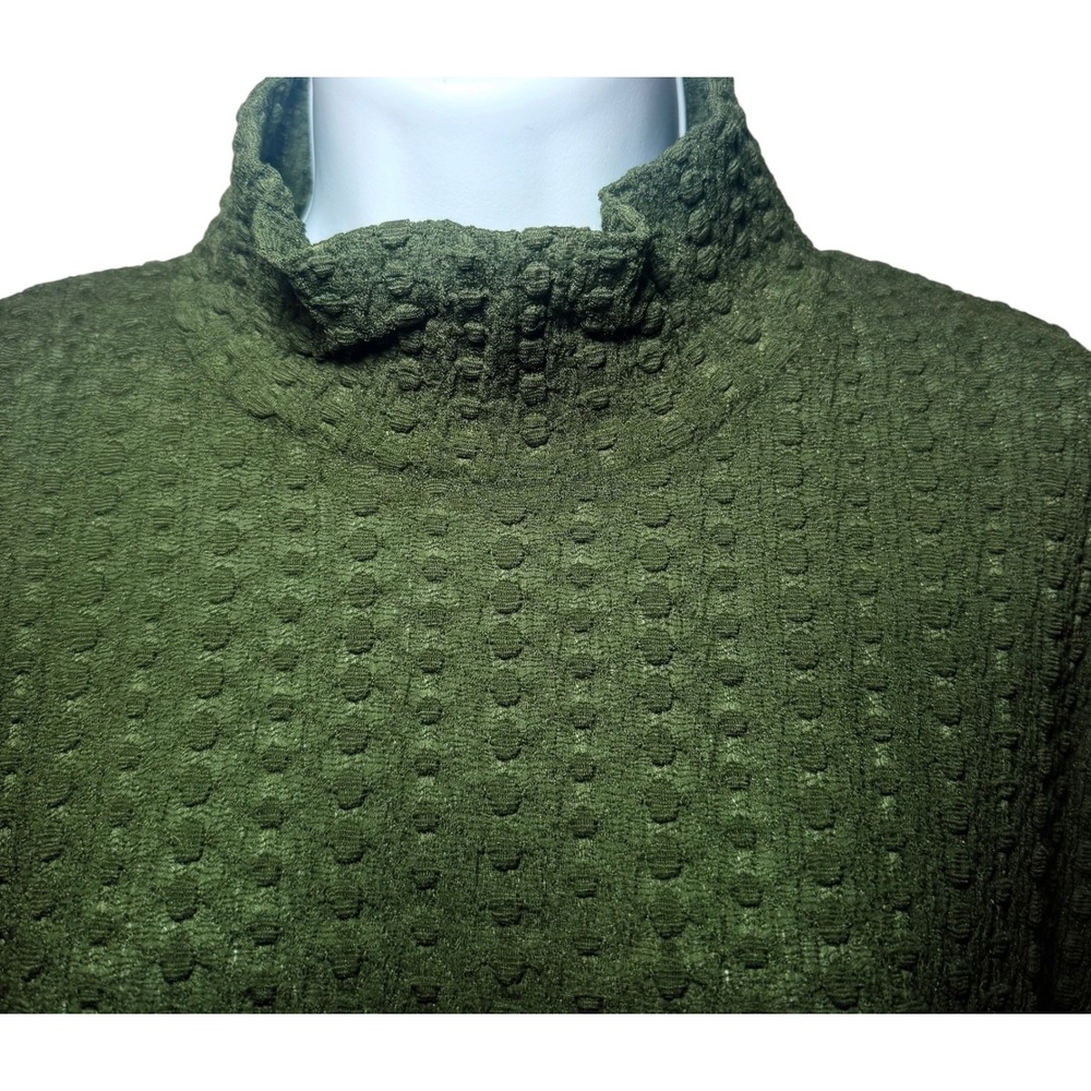 Maeve Anthropologie Green Textured Bubble Knit Mock Neck Top Womens XL NWT - Picture 6 of 10